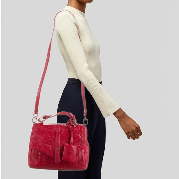 TORY BURCH Medium 797 Satchel | Navy Blue & Cream Woven Satchel - Picture 12 of 12